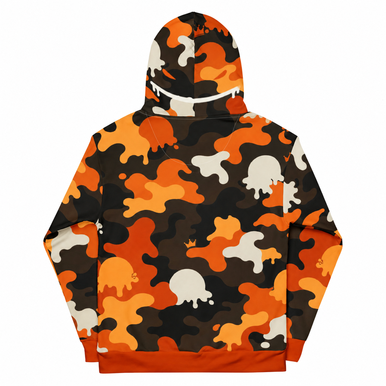 ICE SCREAM Magma Drip Orange Camo Hoodie back view