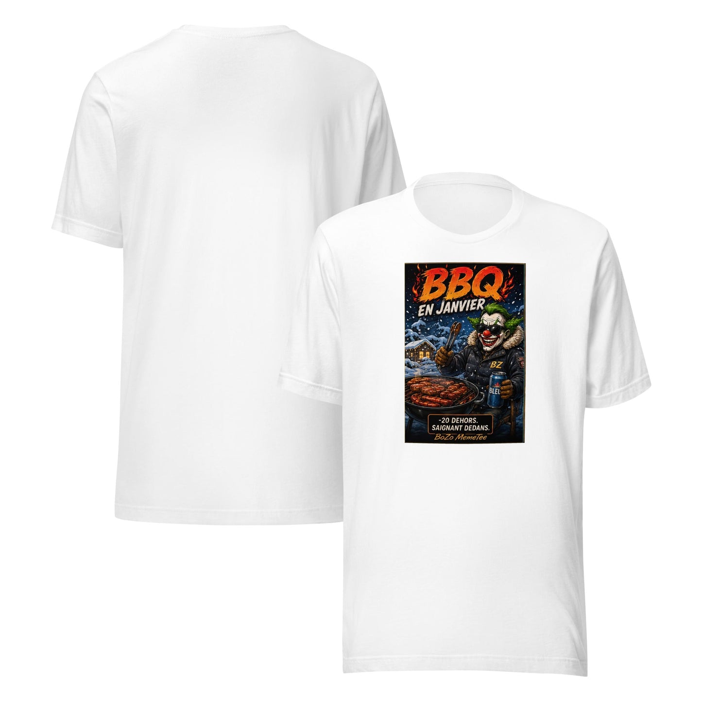 BBQ EN JANVIER | Unisex t-shirt – BoZoMemeTêê | mème streetwear