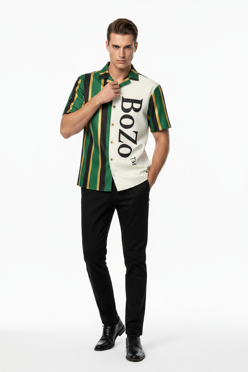BoZo™ Maison Shirt Green | Black / Gold