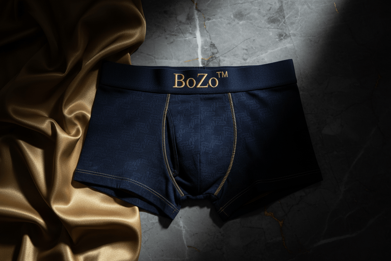 BoZo™ Signature Boxer — Bleu Nuit Underwear – BoZoMemeTêê | mème streetwear