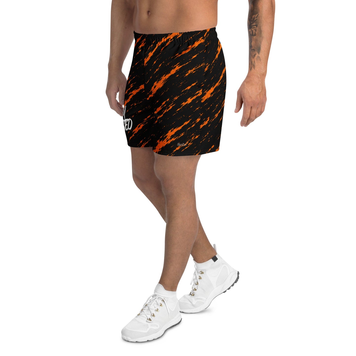 Frosted Tiger | Black / Orange Tiger Athletic Long Shorts Short – BoZoMemeTêê | mème streetwear