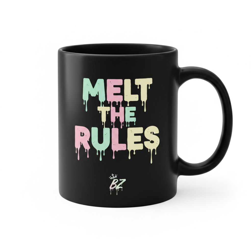 Melt The Rules BoZo black mug
