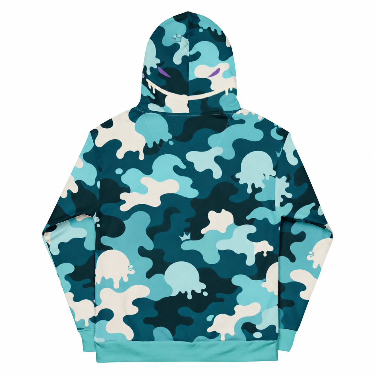 ICE SCREAM Arctic Drip Teal Camo Hoodie back view