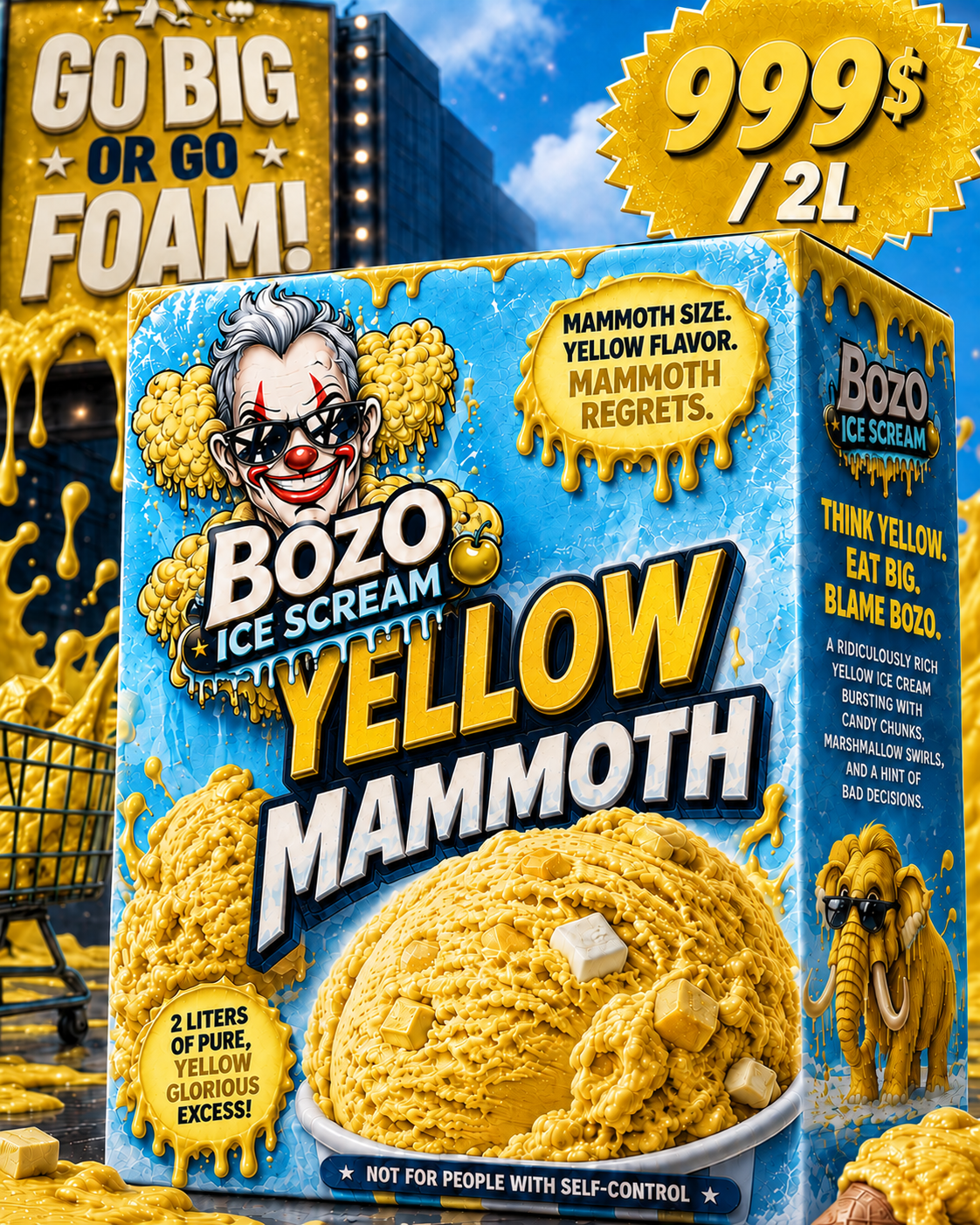 YELLOW DRIP | MAMMOTH ICE SCREAM Camo Hoodie | BoZo™ StreetWear