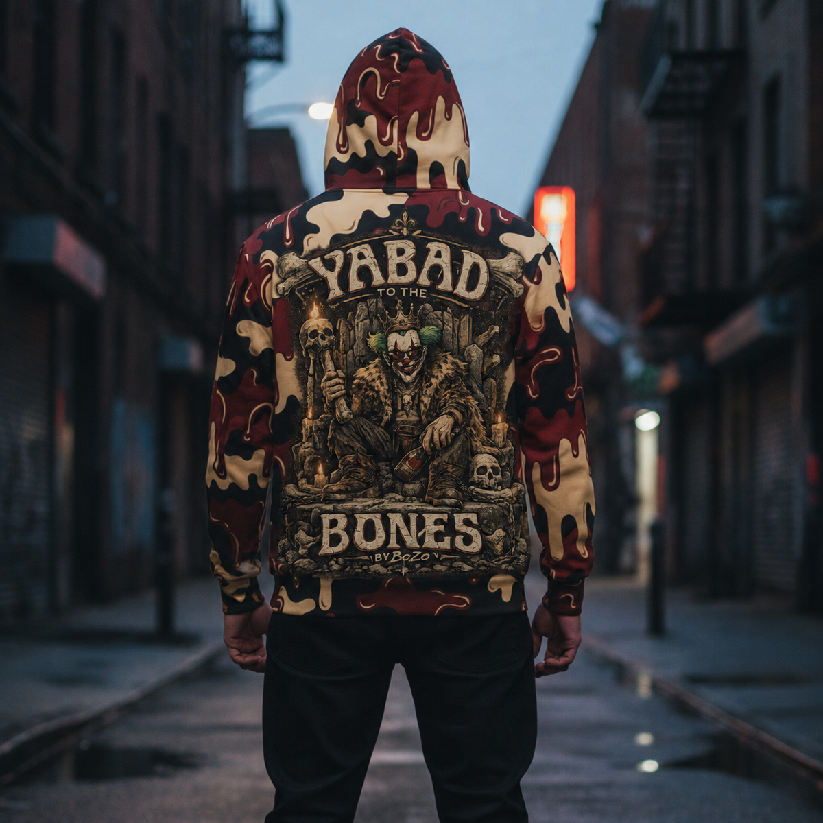 BAD To The Bones | YABAD | BoZo™ StreetWear | Brown / Cream Drip Hoodie