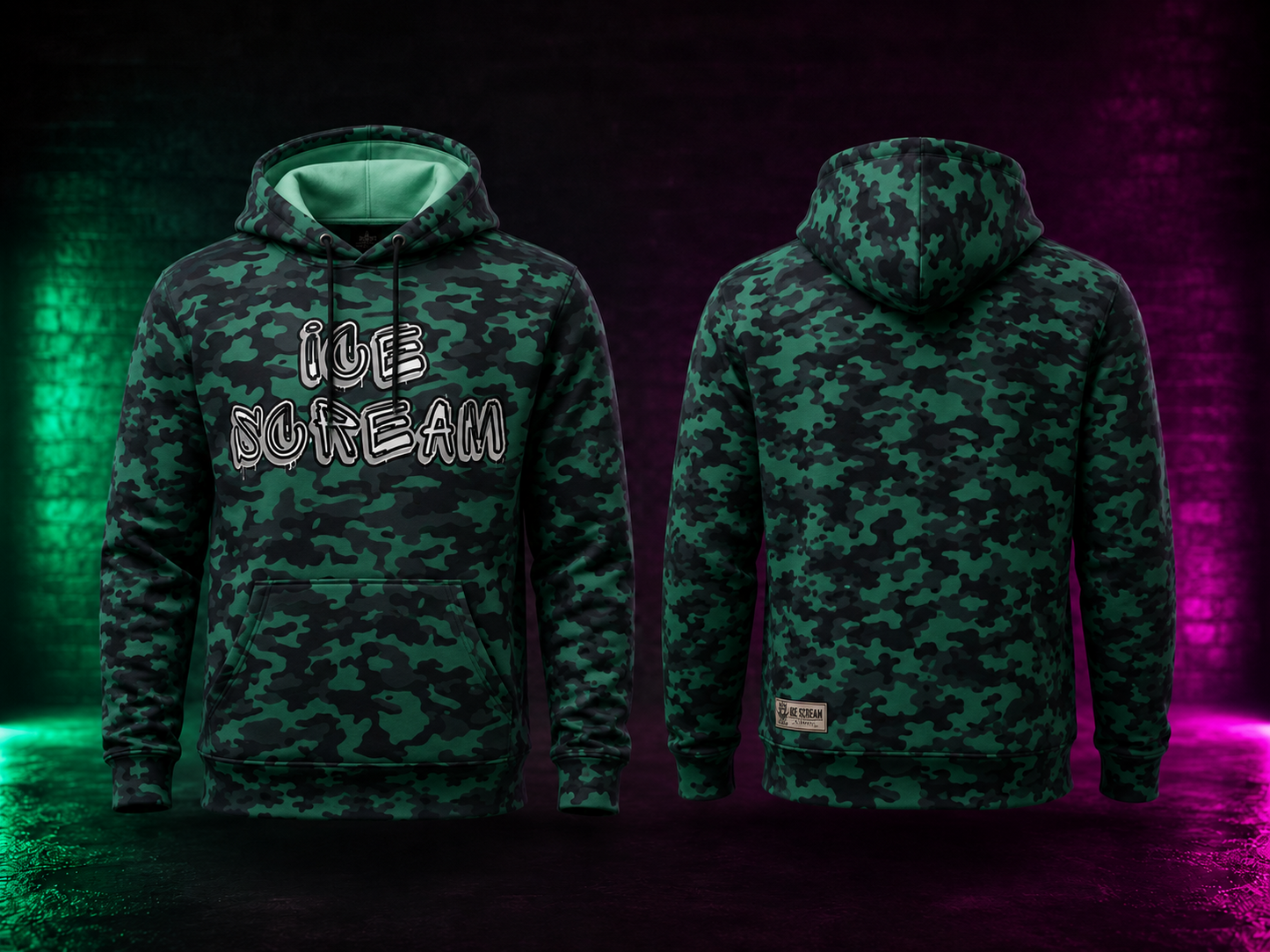 APE LAND | MAMMOTH | ICE SCREAM | GREEN Unisex cotton hoodie