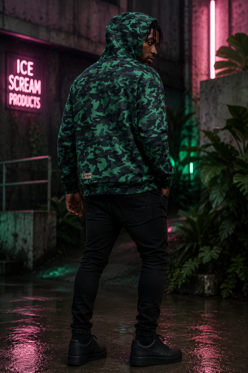 APE LAND | MAMMOTH | ICE SCREAM | GREEN Unisex cotton hoodie