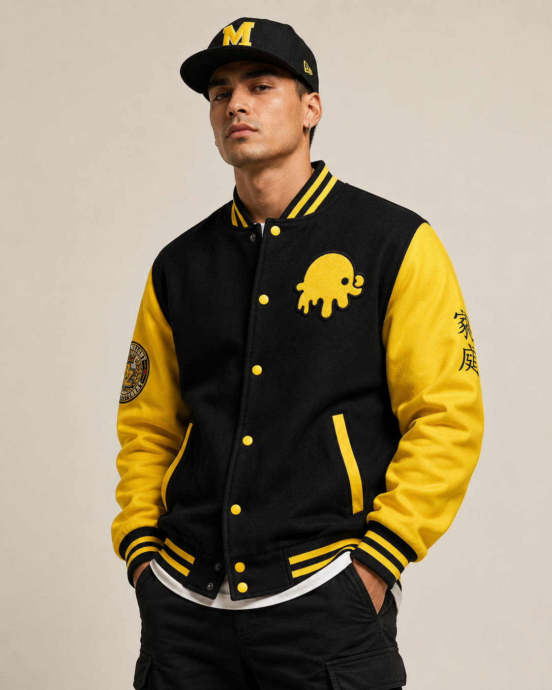 MAMMOTH Heavyweight Division | Letterman Jacket | Black & Yellow