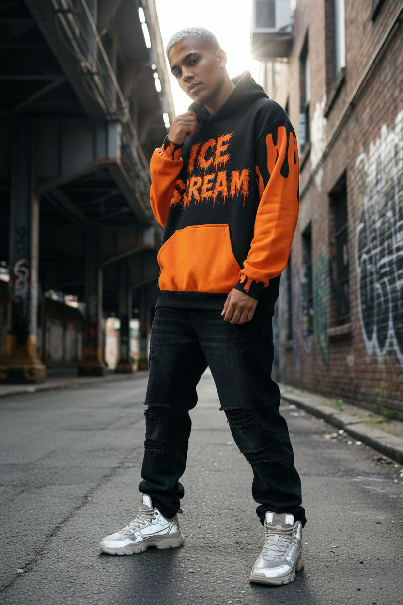 ICE SCREAM HALLOWEEN Oversized Cotton Hoodie
