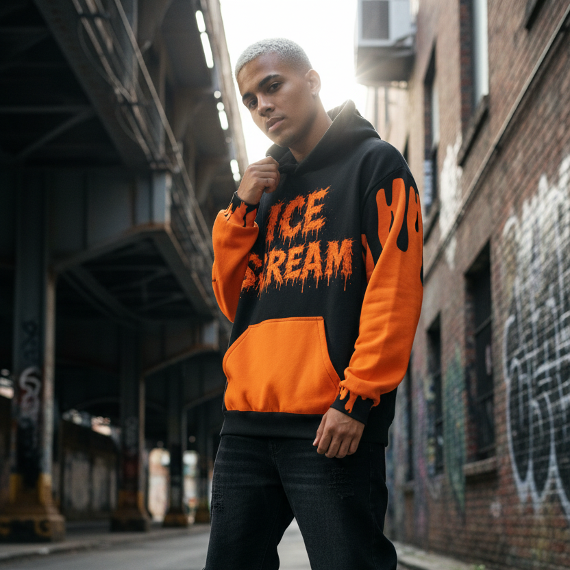 ICE SCREAM HALLOWEEN Oversized Cotton Hoodie