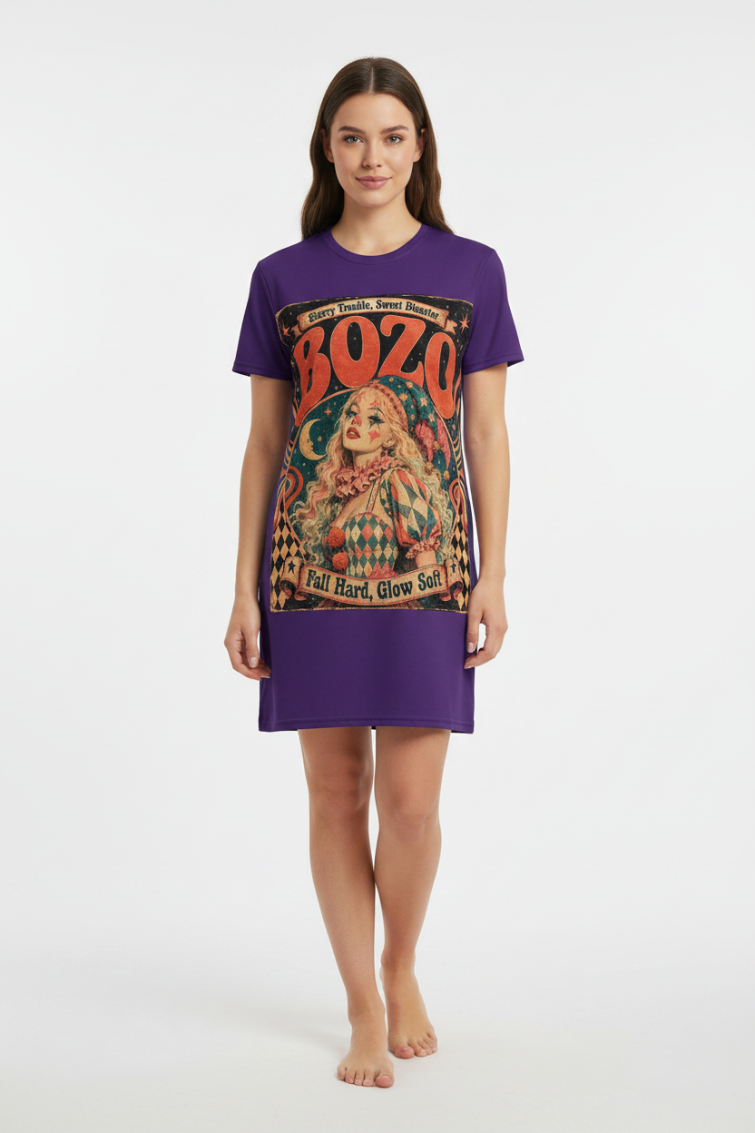 Fall Hard, Glow Soft | BoZo™ T-Shirt Dress