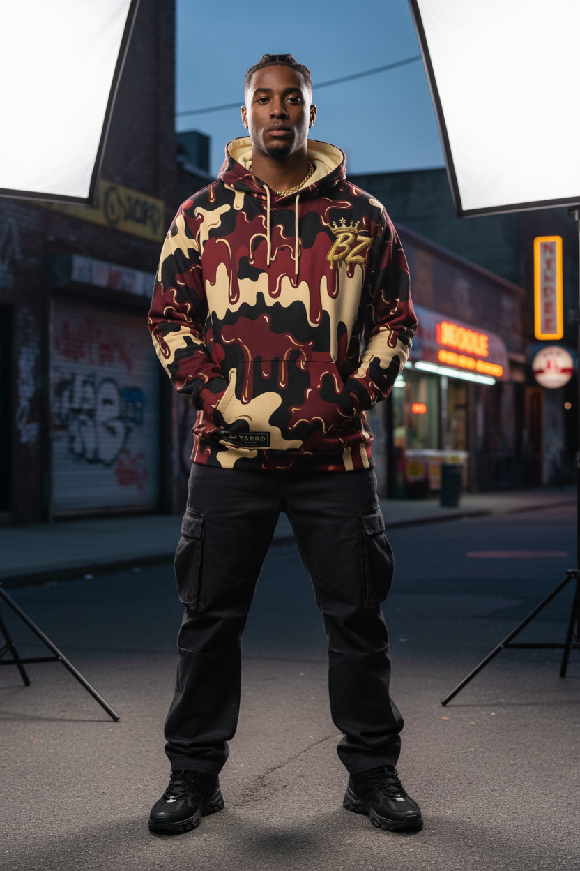 BAD To The Bones | YABAD | BoZo™ StreetWear | Brown / Cream Drip Hoodie