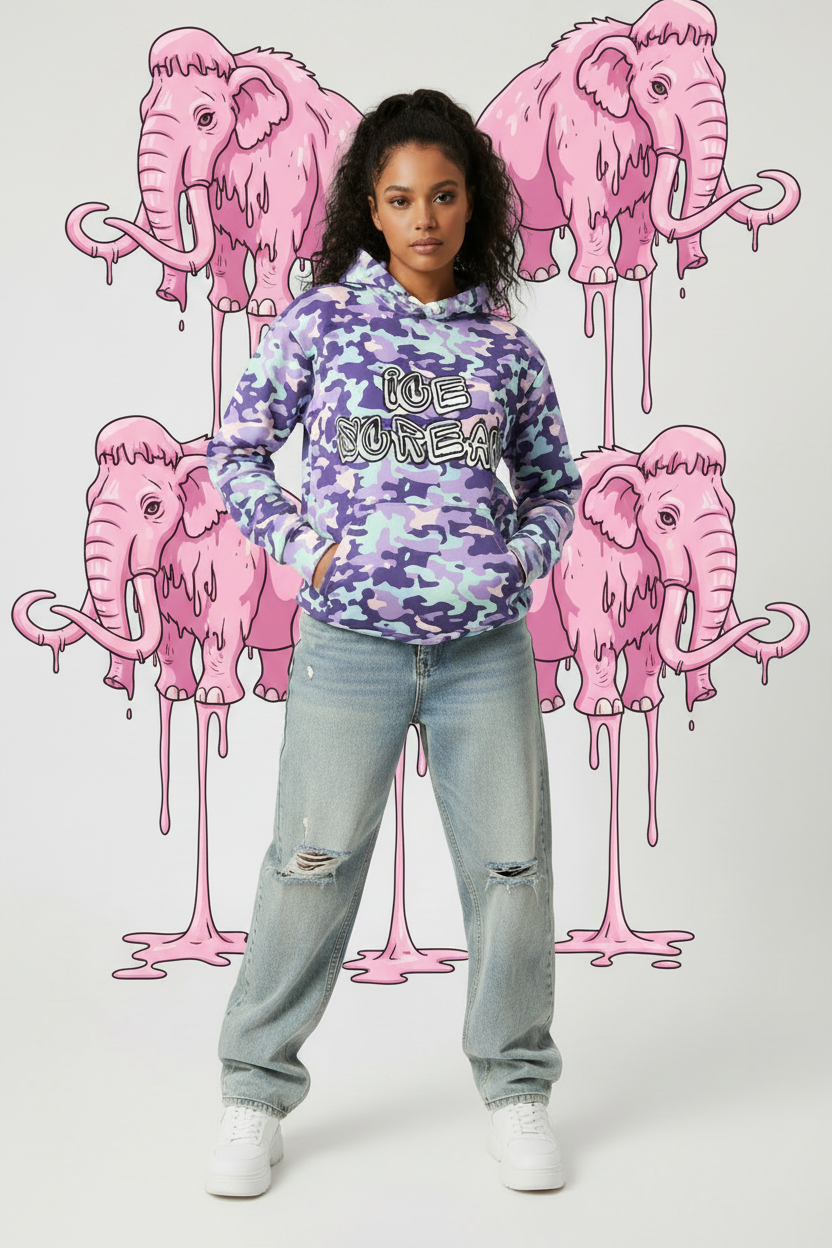 ICY FROST | MAMMOTH | ICE SCREAM | LIGHT PURPLE Unisex cotton hoodie