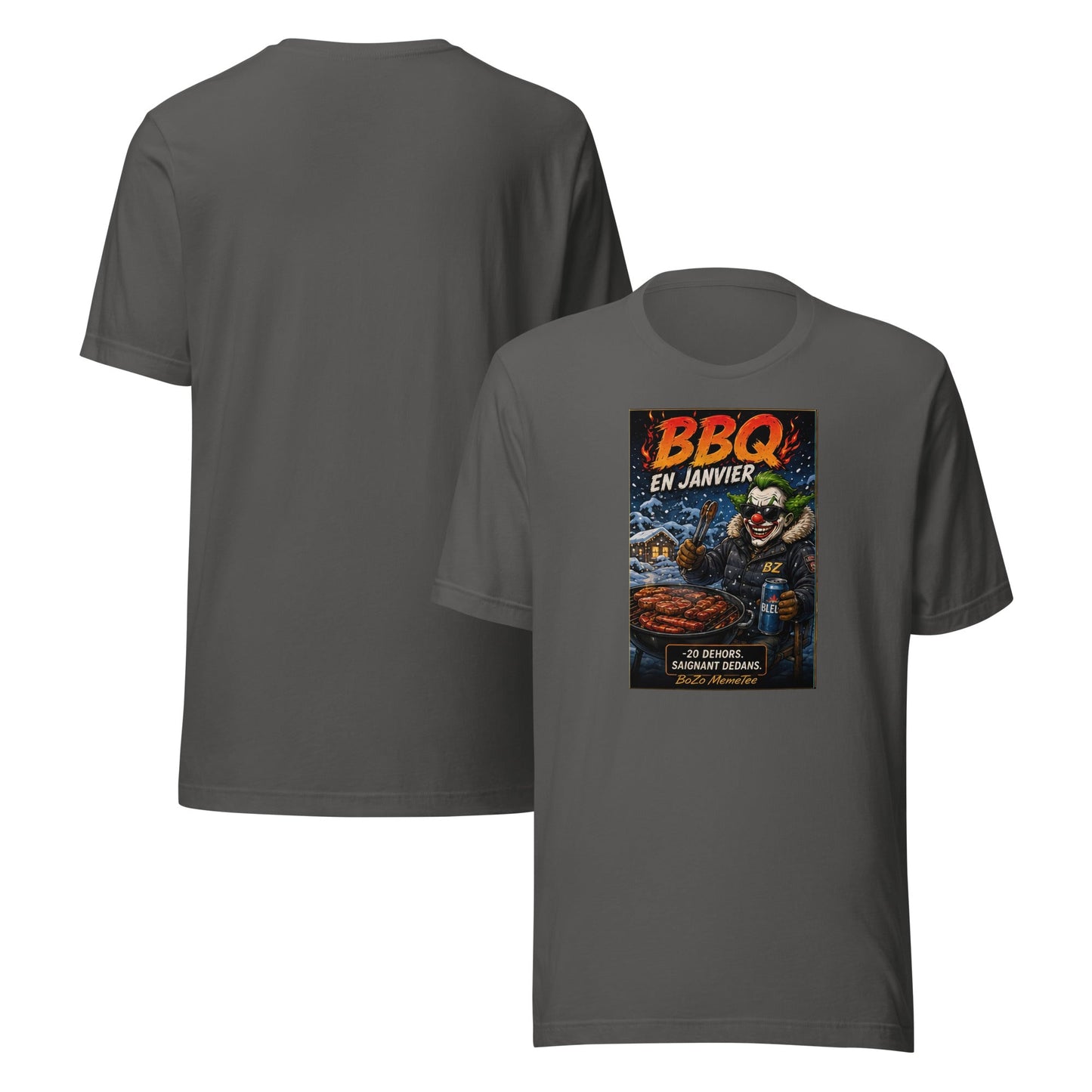 BBQ EN JANVIER | Unisex t-shirt – BoZoMemeTêê | mème streetwear