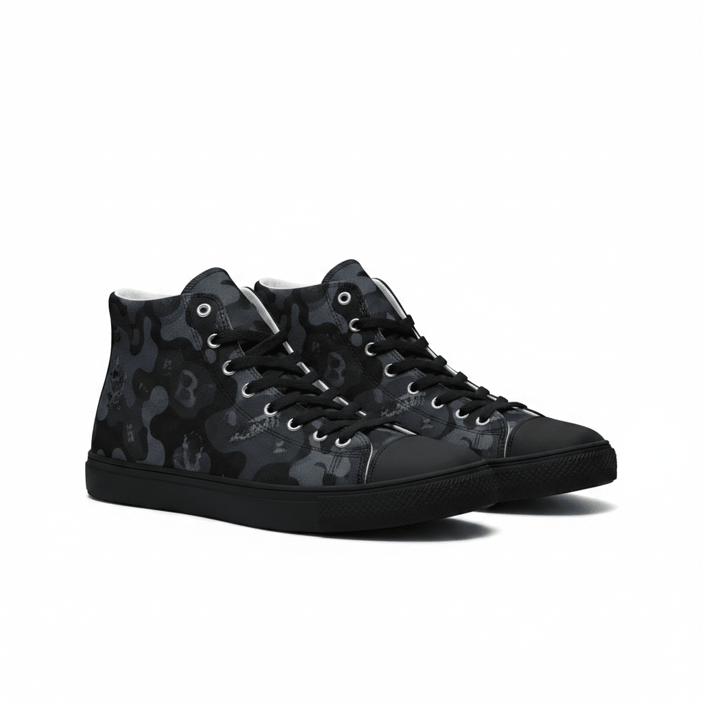 BoZo™ High Top Stone Camo Shoes Grey Chaussures – BoZoMemeTêê | mème streetwear