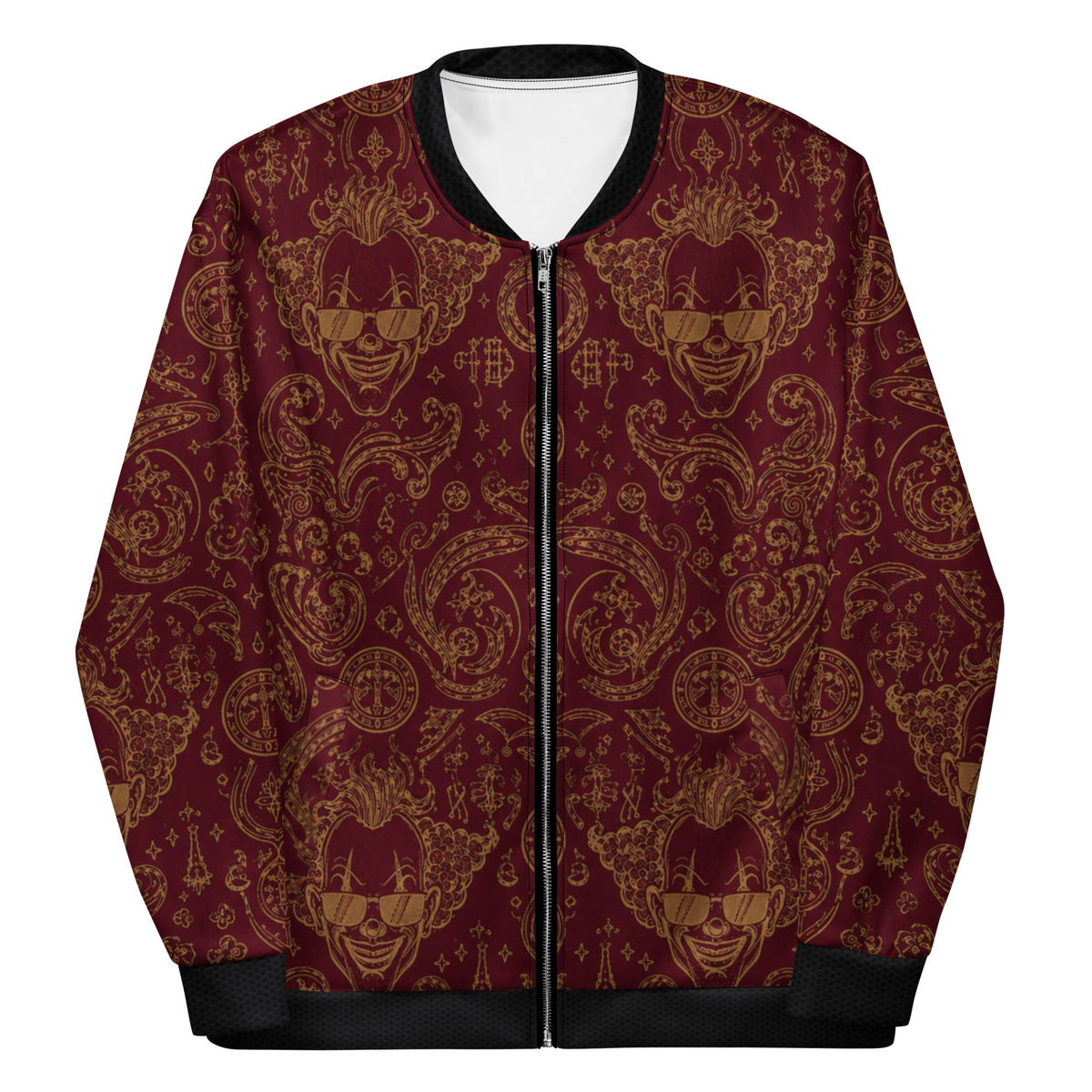 BoZo Maison / Royal Clown Bomber | Burgundy Gold CUT-SEW – BoZoMemeTêê | mème streetwear