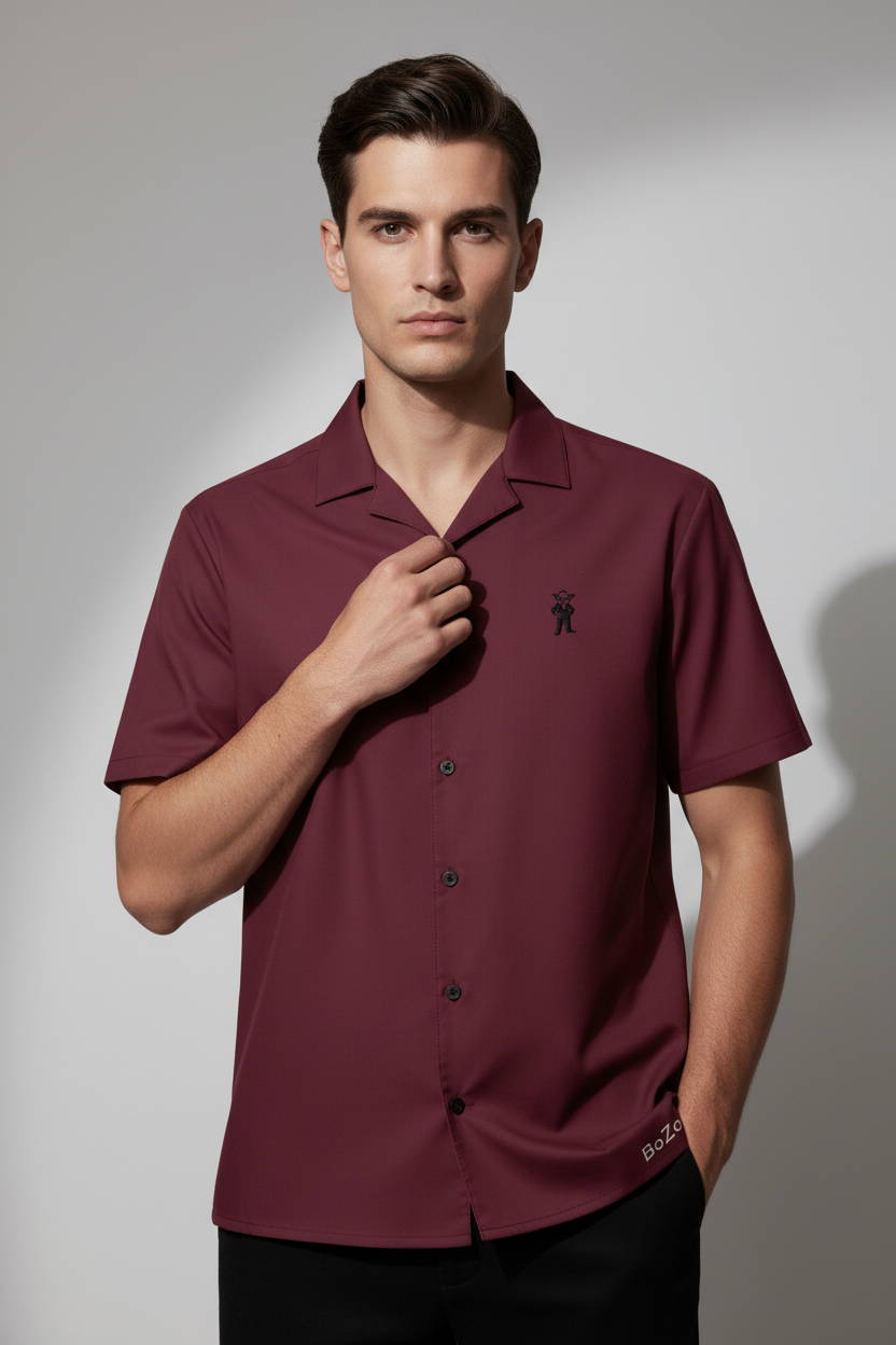BoZo™ Maison Shirt | Solid Burgundy