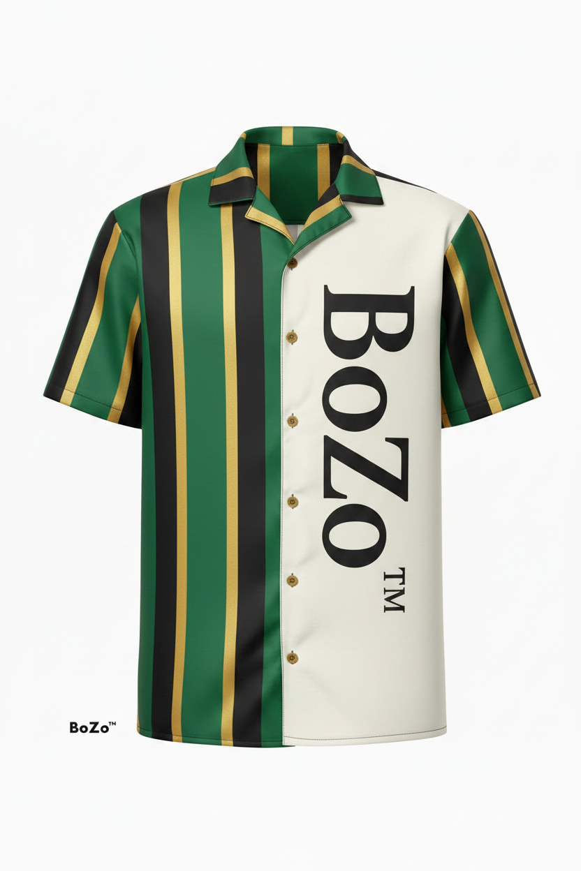 BoZo™ Maison Shirt — Green / Black / Gold