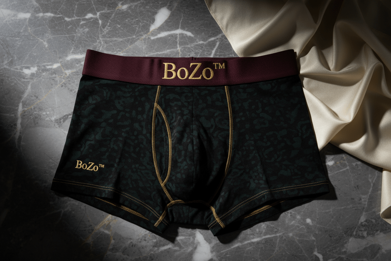 BoZo™ Signature Boxer | Black / Burgundy Underwear – BoZoMemeTêê | mème streetwear