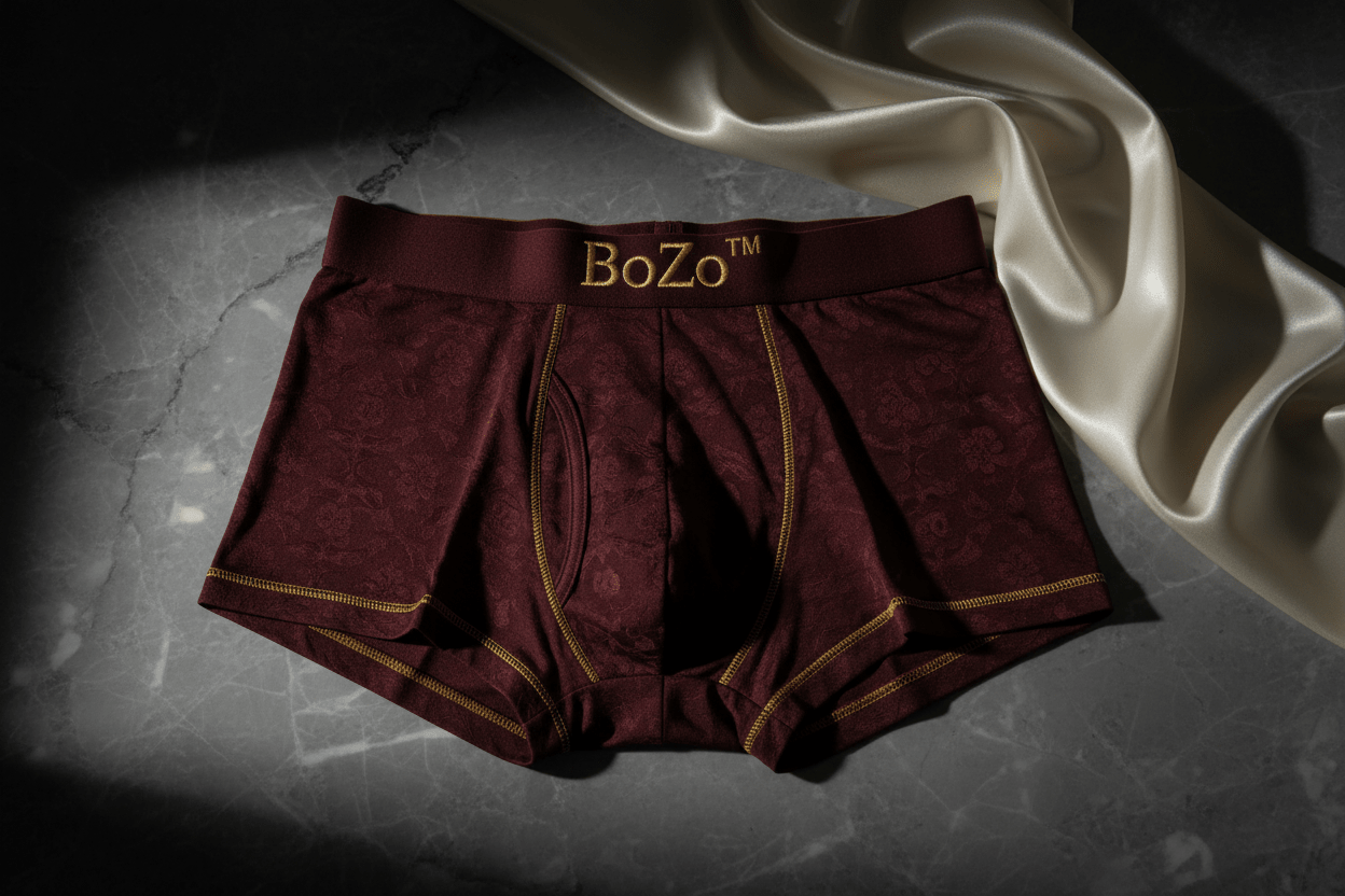 BoZo™ Signature Boxer — Burgundy Underwear – BoZoMemeTêê | mème streetwear