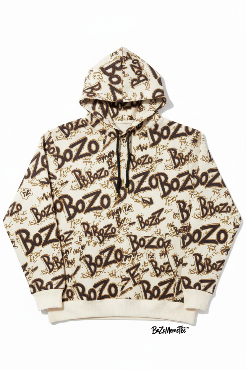BoZo Typography Hoodie | Cream Gold