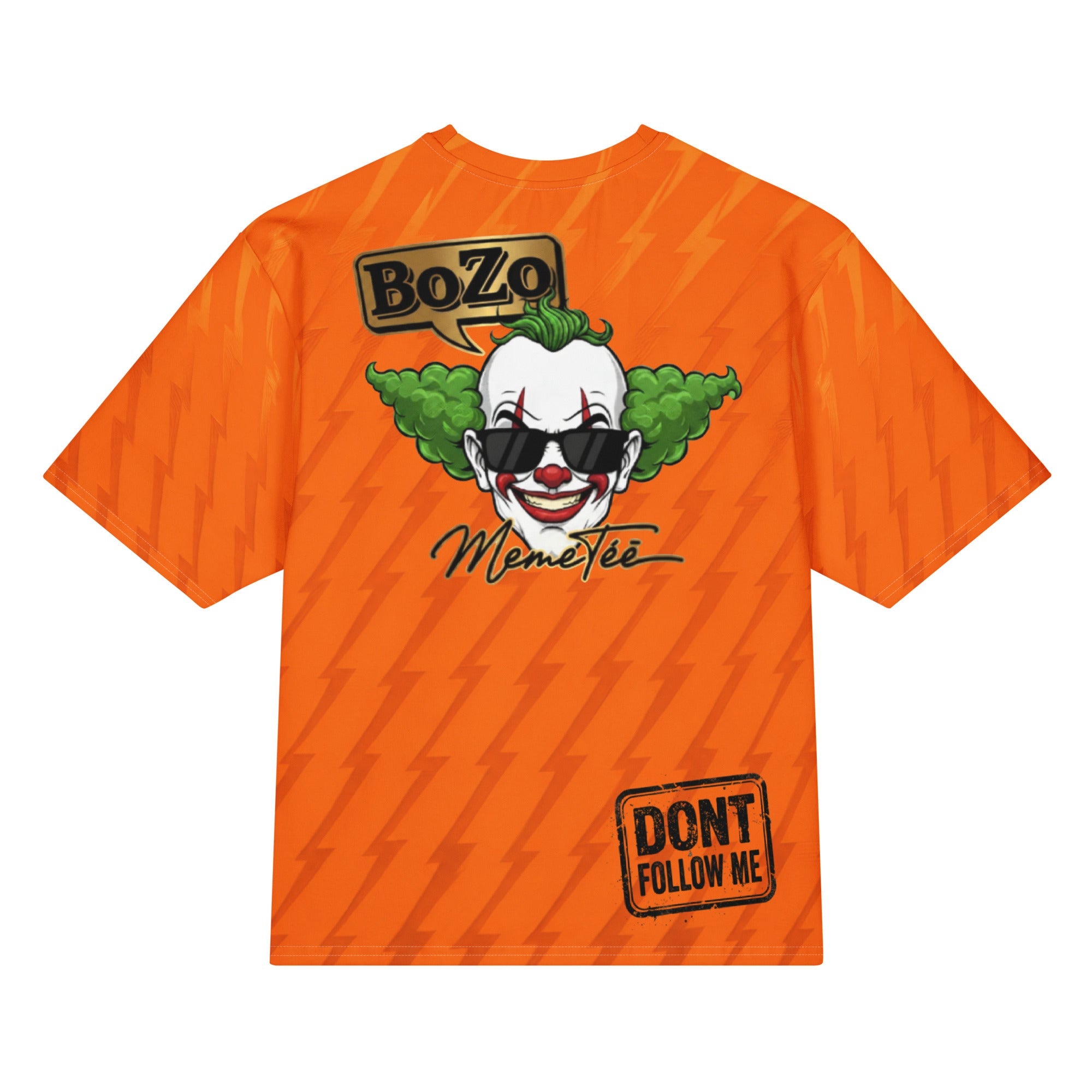 DONT FOLLW ME 🤡 BoZo Oversized cotton t-shirt DIRECT - TO - FABRIC – BoZoMemeTêê | mème streetwear