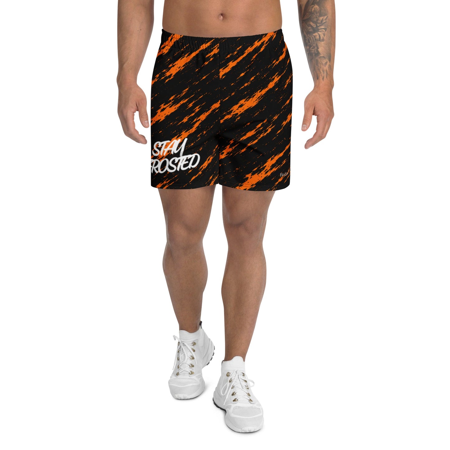 Frosted Tiger | Black / Orange Tiger Athletic Long Shorts Short – BoZoMemeTêê | mème streetwear