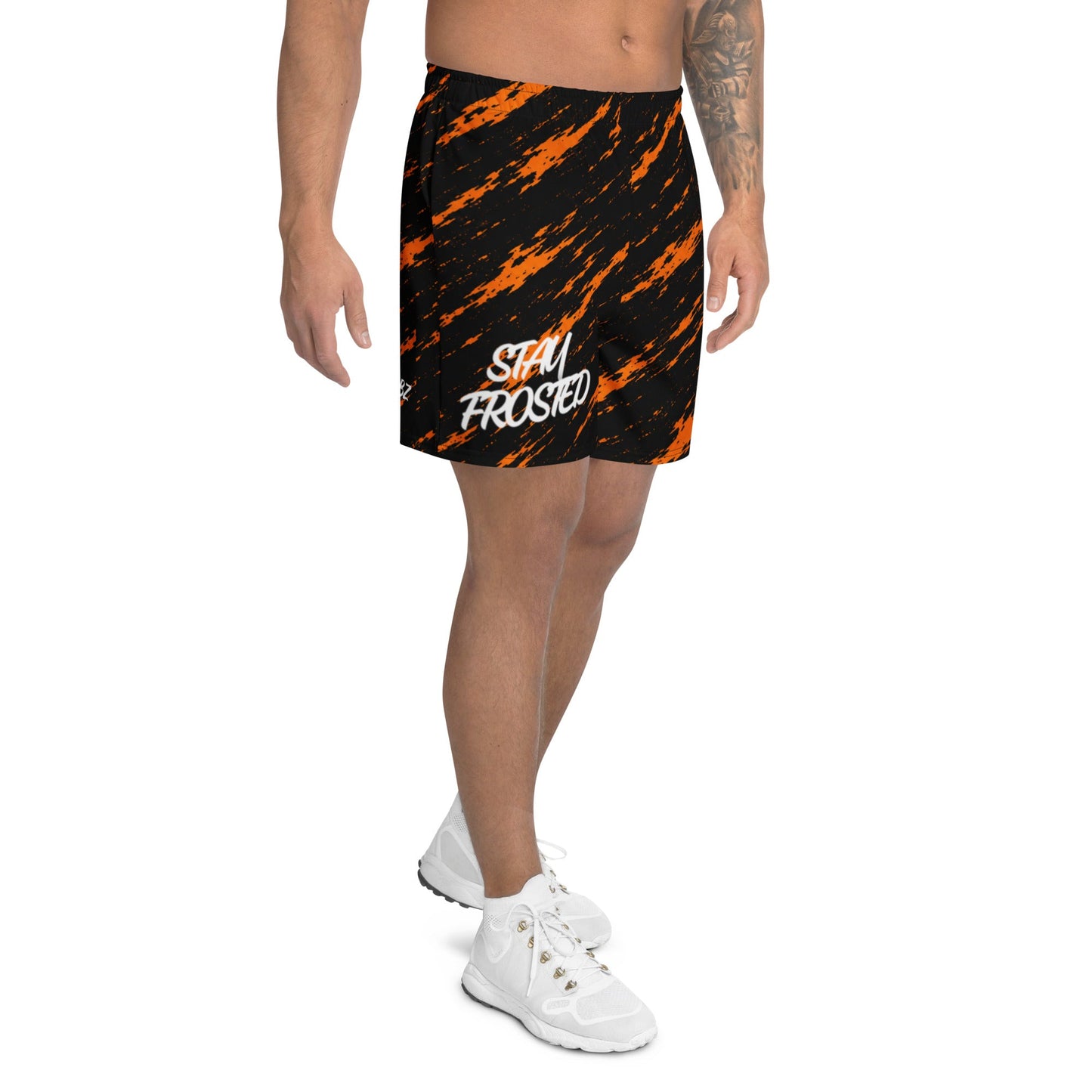 Frosted Tiger | Black / Orange Tiger Athletic Long Shorts Short – BoZoMemeTêê | mème streetwear