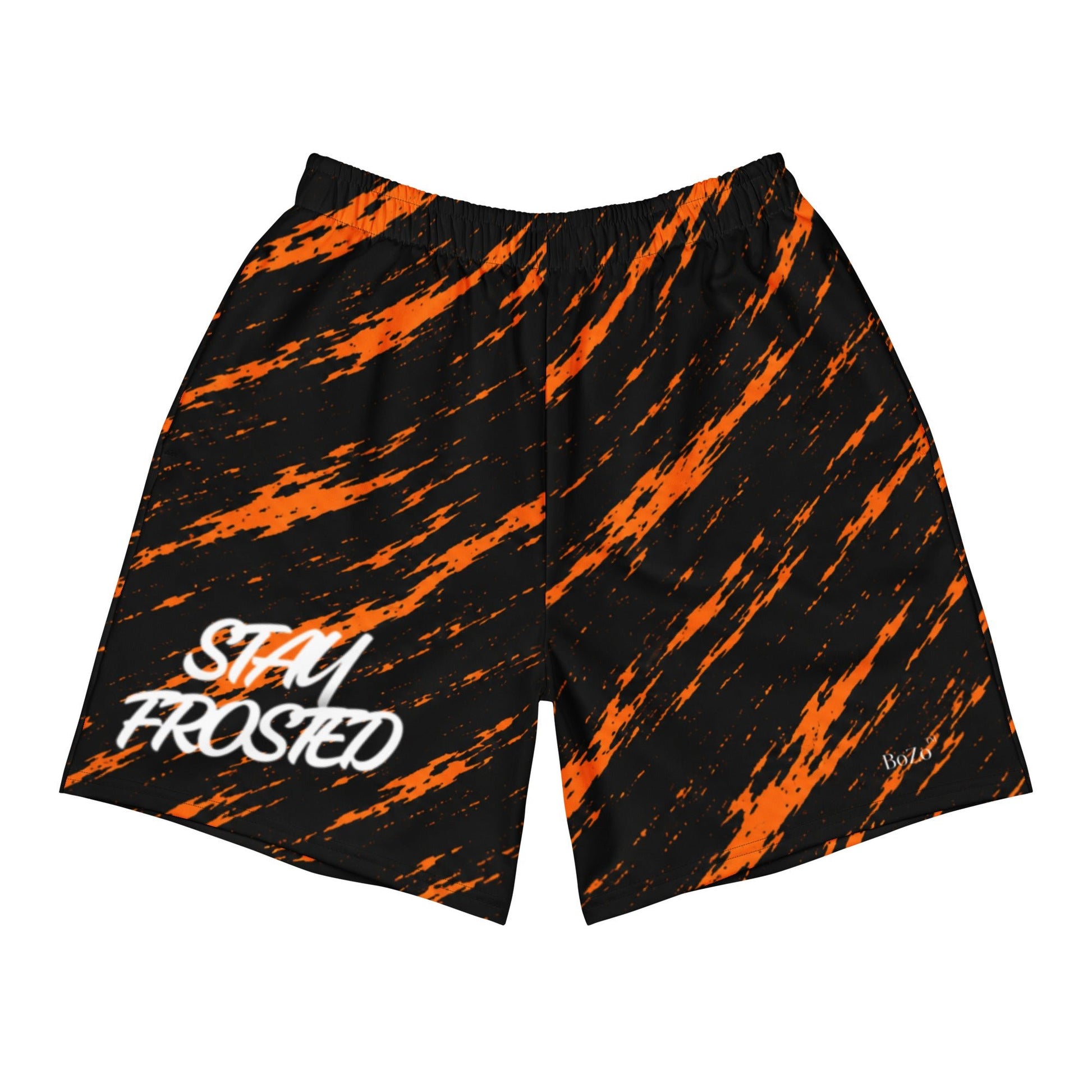 Frosted Tiger | Black / Orange Tiger Athletic Long Shorts Short – BoZoMemeTêê | mème streetwear