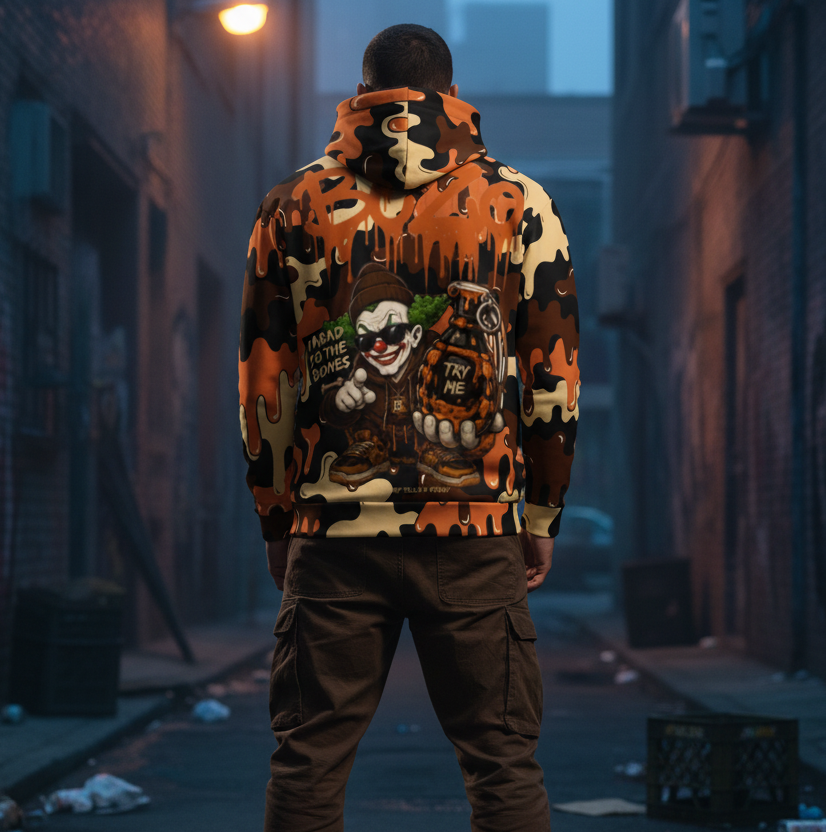 TRY ME  | YABAD | BoZo™ StreetWear | Orange Drip Hoodie