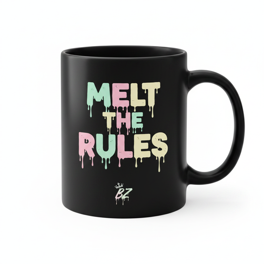Melt The Rules BoZo black mug