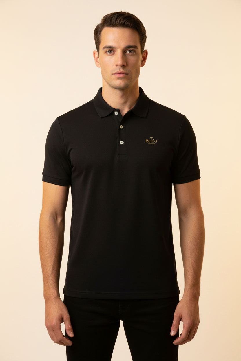 Maison BoZo™ | Signature Slim Fit Polo — Black