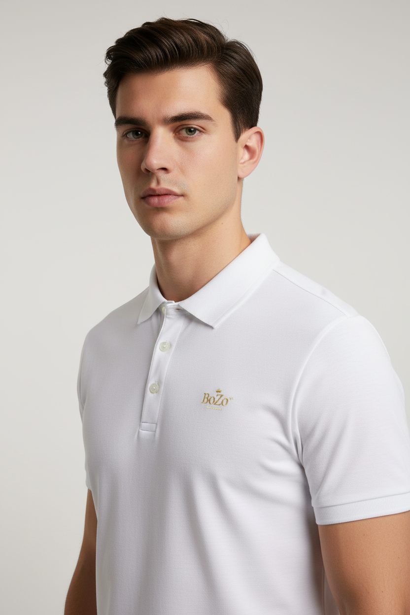 Maison BoZo™ | Signature Slim Fit Polo — White