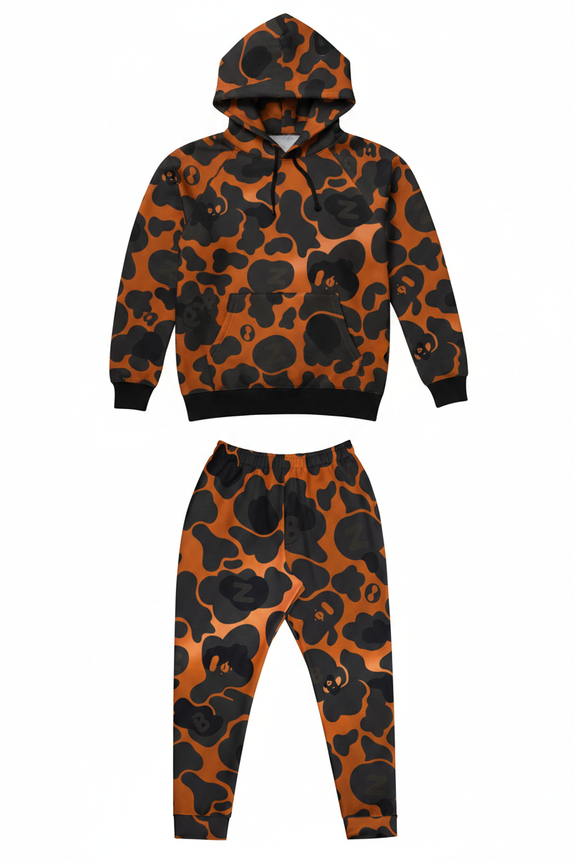 YABAD BoZo™ Orange Camo — All-Over Print Jogger