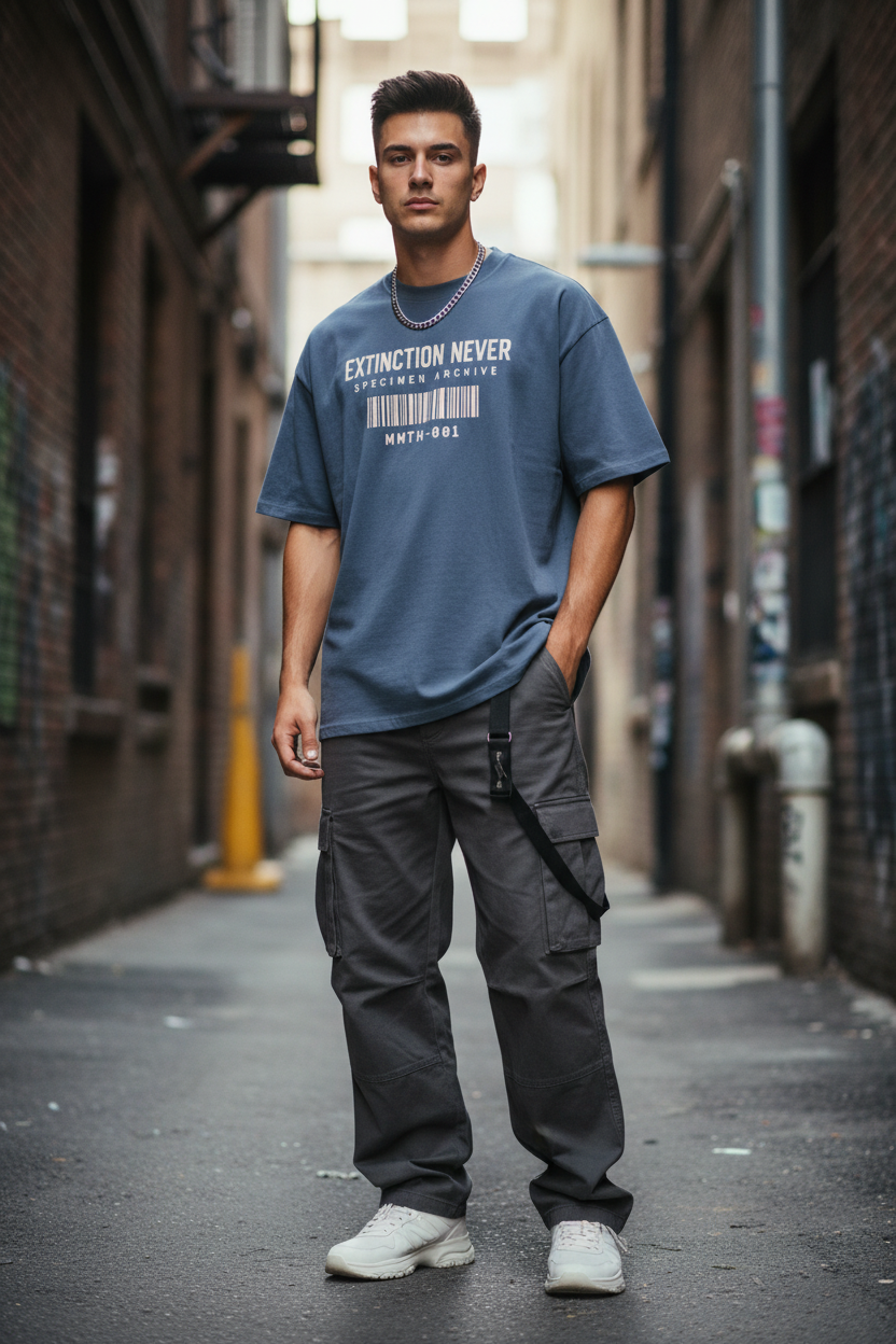 EXTINCTION | MAMMOTH | Oversized faded t-shirt