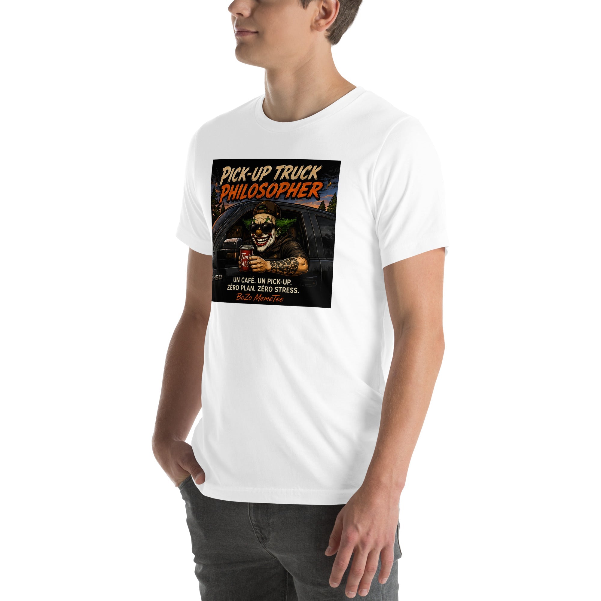 PICK-UP TRUCK PHILOSOPHER | Unisex t-shirt T-Shirt – BoZoMemeTêê | mème streetwear