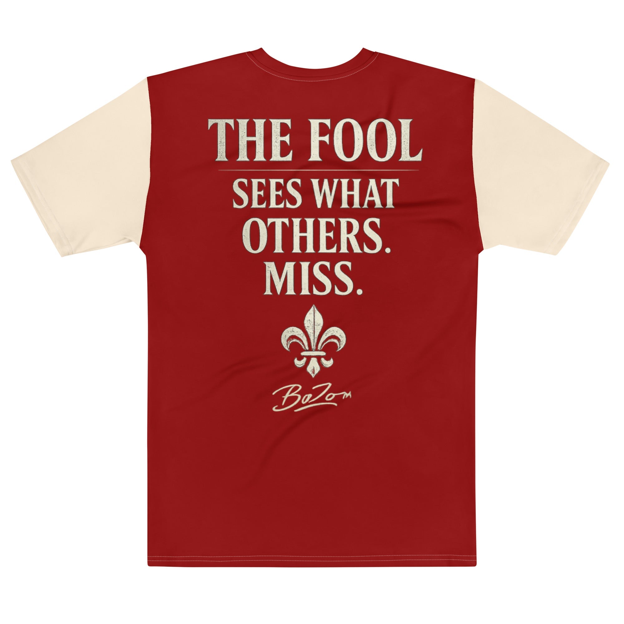 THE FOOL | Burgundy cream | Premium DIRECT-TO-FABRIC – BoZoMemeTêê | mème streetwear