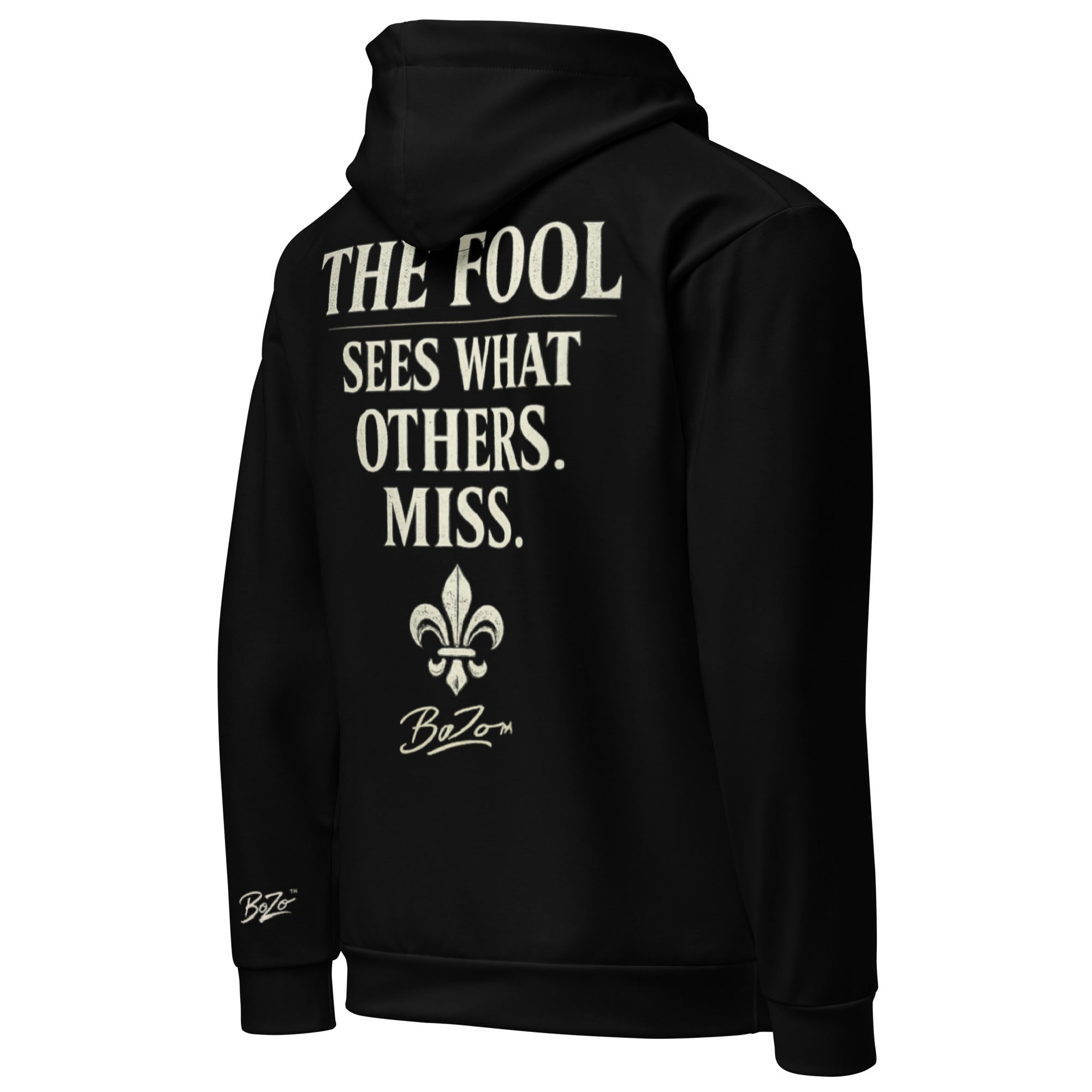 THE FOOL | Unisex cotton hoodie DIRECT-TO-FABRIC – BoZoMemeTêê | mème streetwear