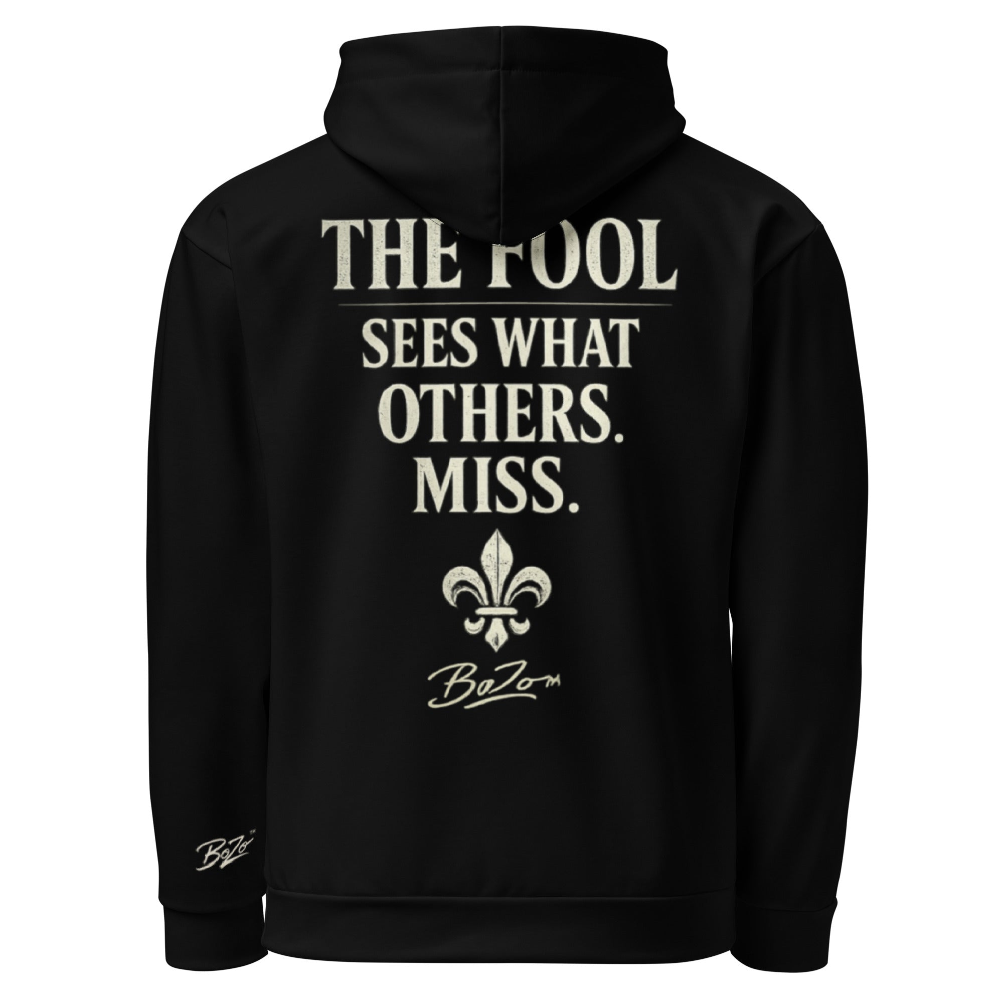 THE FOOL | Unisex cotton hoodie DIRECT-TO-FABRIC – BoZoMemeTêê | mème streetwear