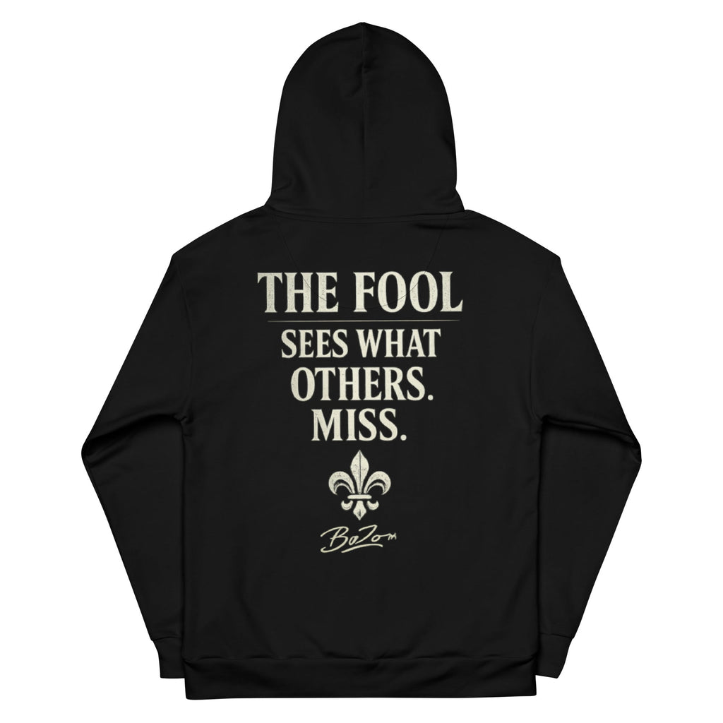 THE FOOL | Unisex cotton hoodie DIRECT-TO-FABRIC – BoZoMemeTêê | mème streetwear