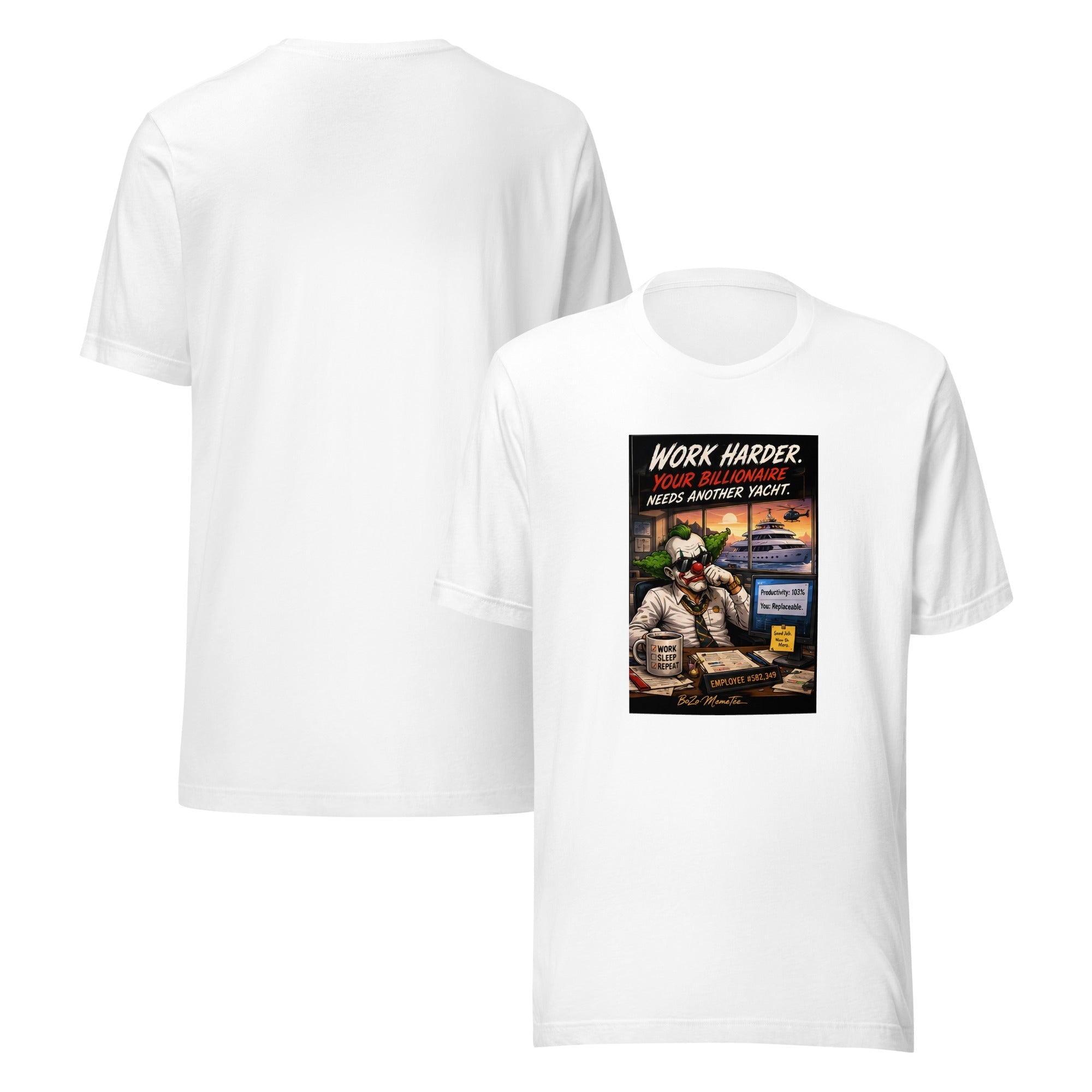WORK HARDER | Unisex t-shirt – BoZoMemeTêê | mème streetwear