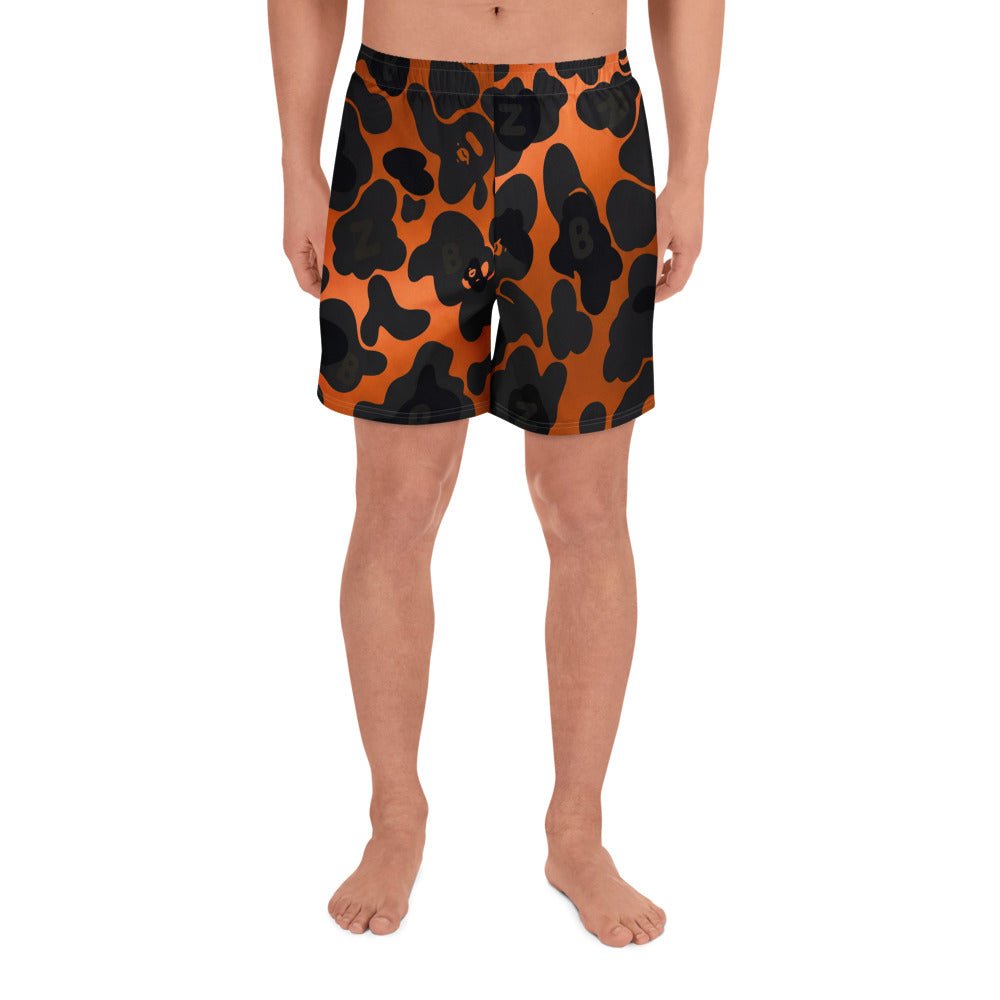 YABAD ABoZo Orange Camo - 01 Athletic Long Shorts CUT - SEW – BoZoMemeTêê | mème streetwear